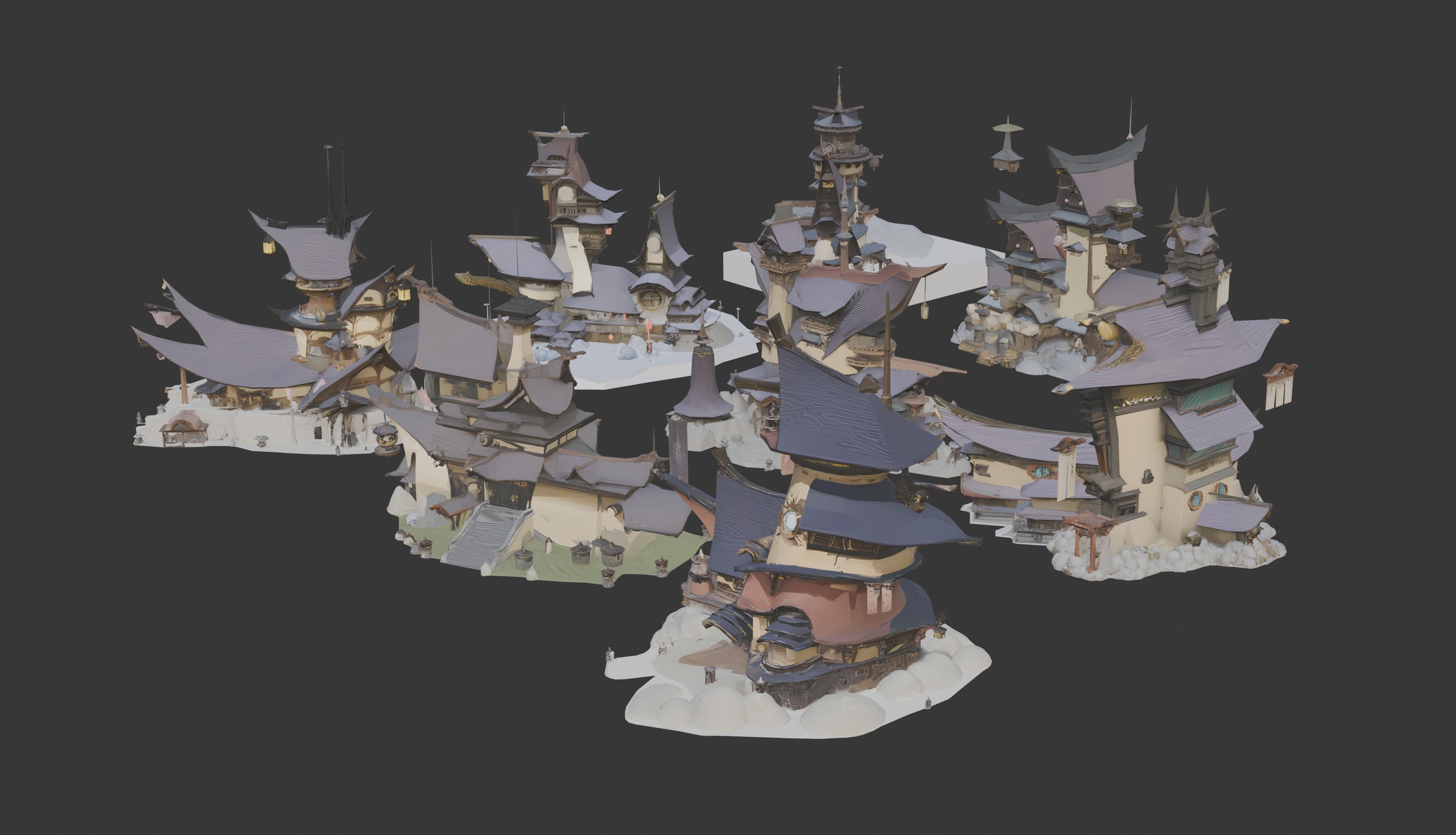 Media 1 for listing Stylized Fantasy Architecture Set