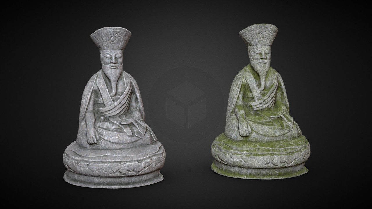 Media 1 for listing Zen Monk Figurine Stone Statues