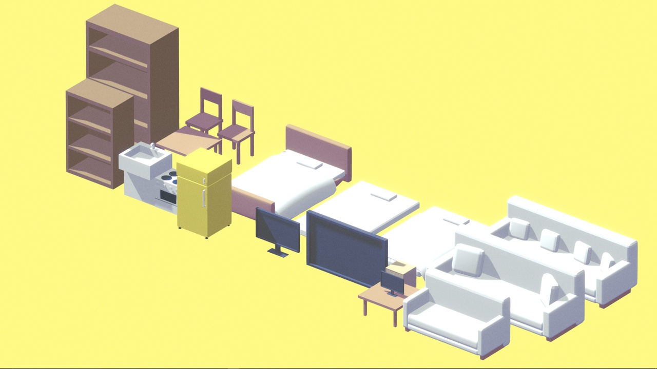Media 1 for listing Lowpoly Furniture Pack