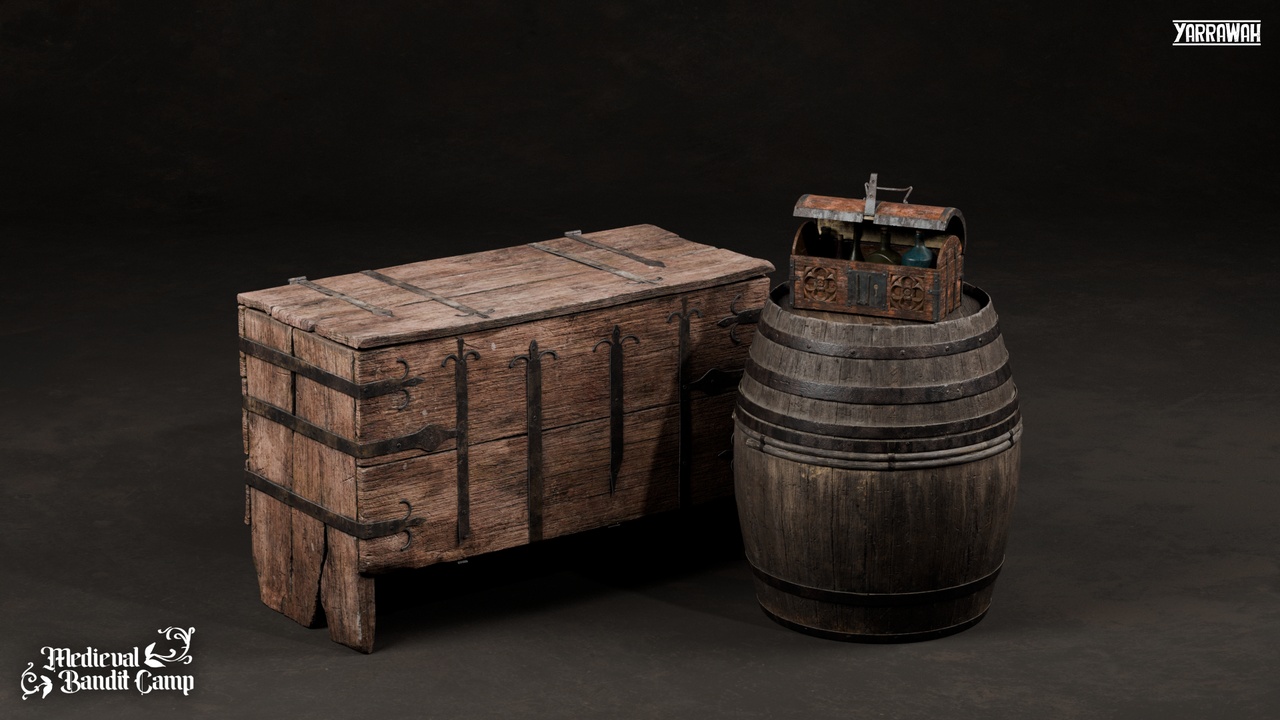 Media 1 for listing Medieval Props Vol. 4 - Wooden Chests (Lootable)