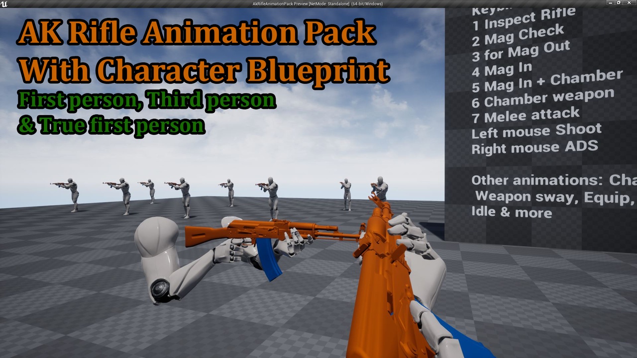 Media 1 for listing AK Rifle Character Animation Pack First & Third Person