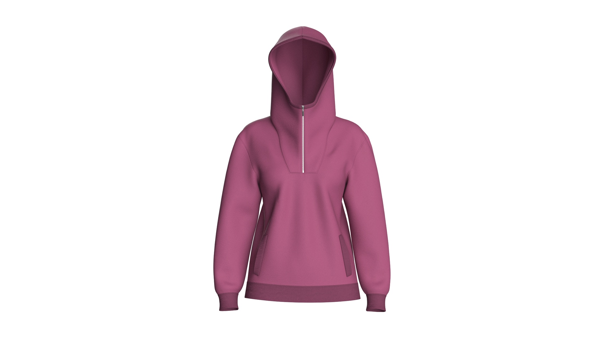 Media 1 for listing Girls Half - Zip Hoodie With Side Pockets | High Poly