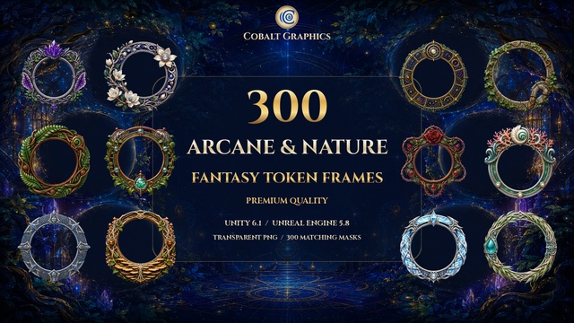 300 Arcane & Nature Frames — Cobalt Game Assets