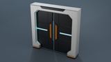 Low Poly Sci-Fi Doors Pack A-002 | Fab