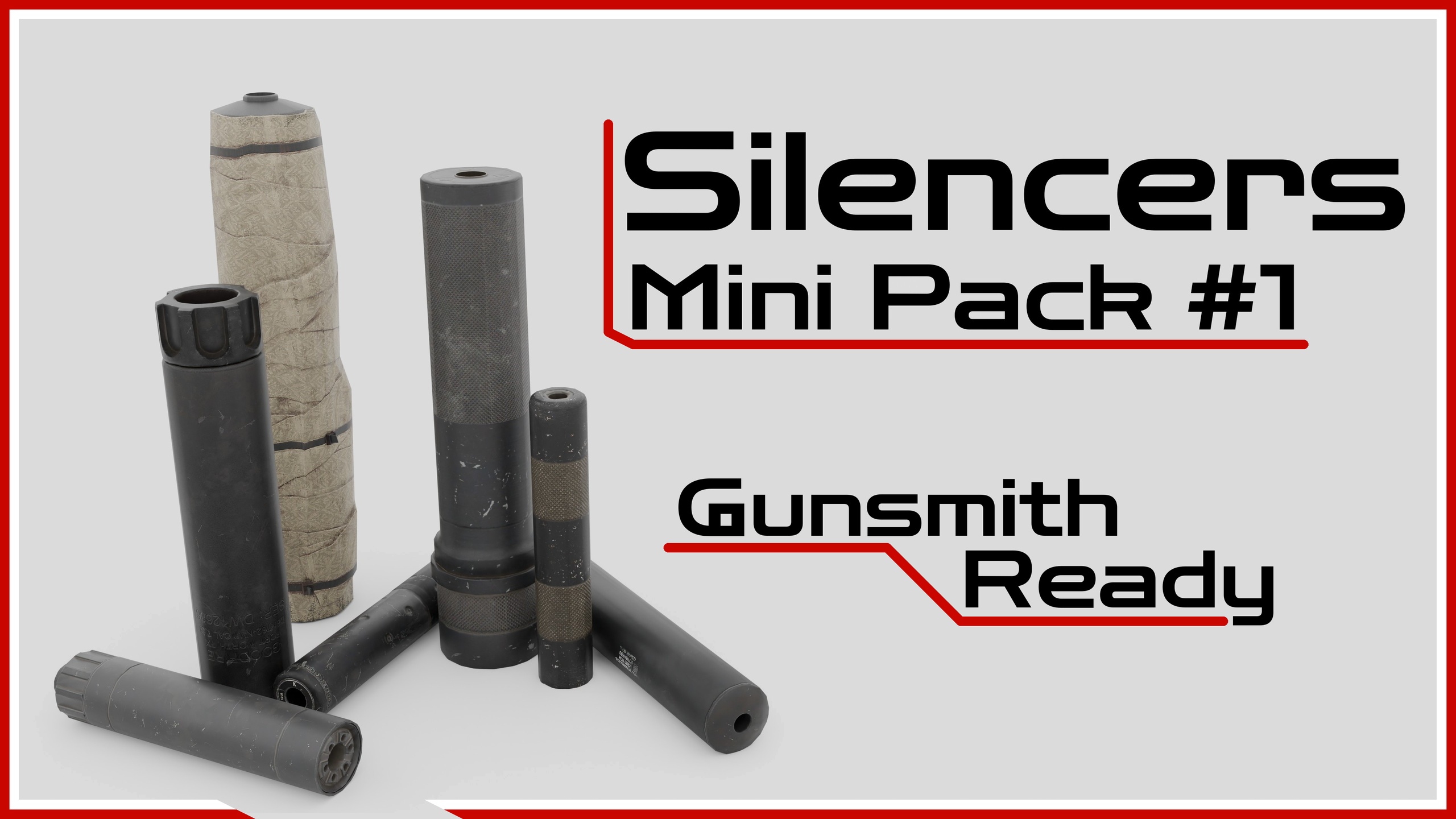 Media 1 for listing Tactical Suppressor & Silencer Pack #1 - Game Ready