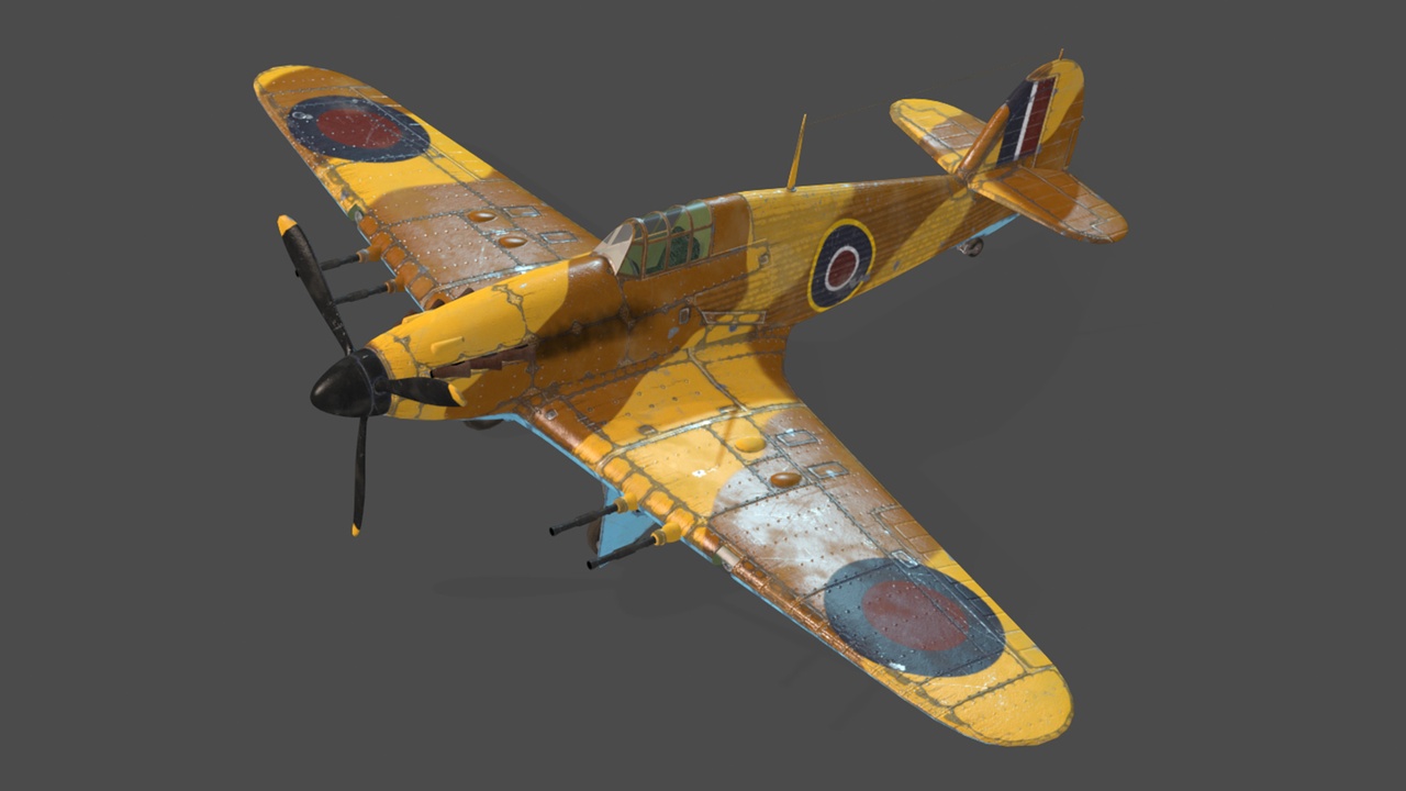 Media 1 for listing Hawker Hurricane Mk.2B - Low Poly WW2 Fighter Airplane