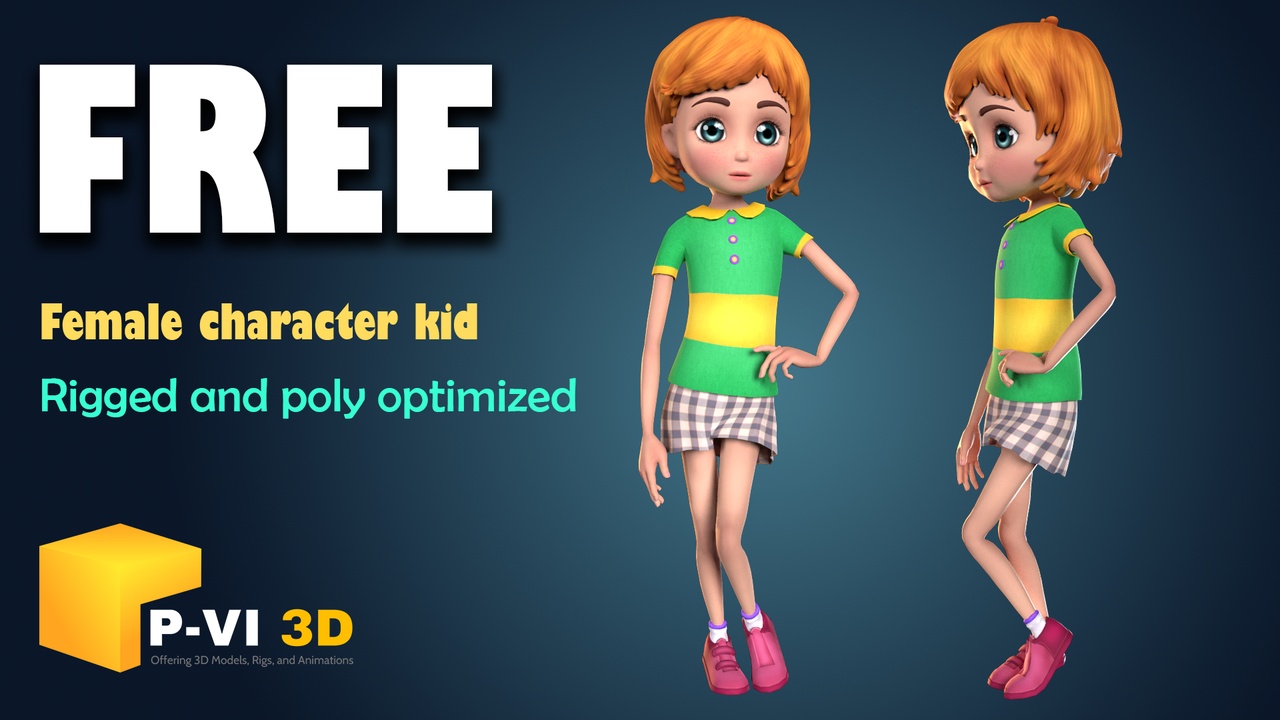 Media 1 for listing Cartoon Girl Character - Rig Expression