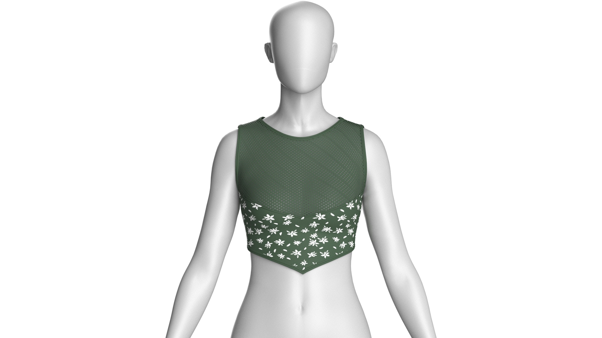 Media 1 for listing Girls Floral V-Hem Bralette | High Poly