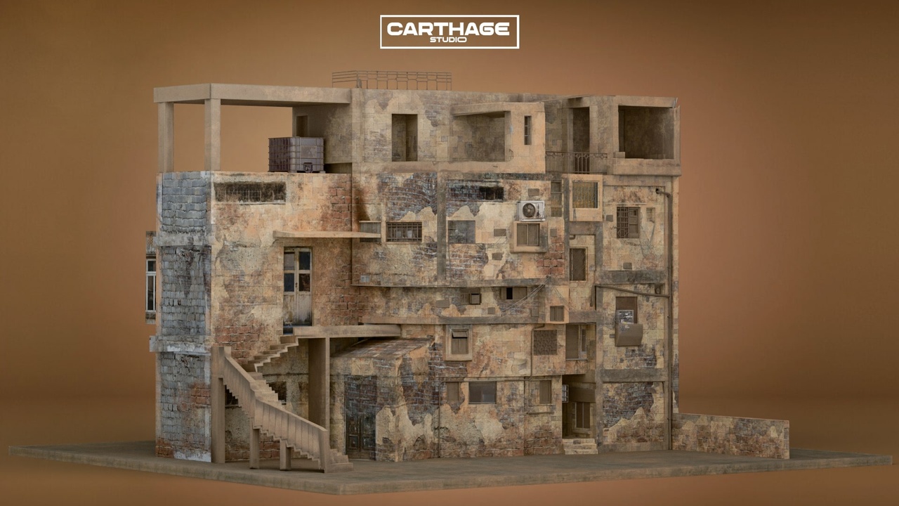 Media 1 for listing Arabic Old Low-Income Weathered Residential Building