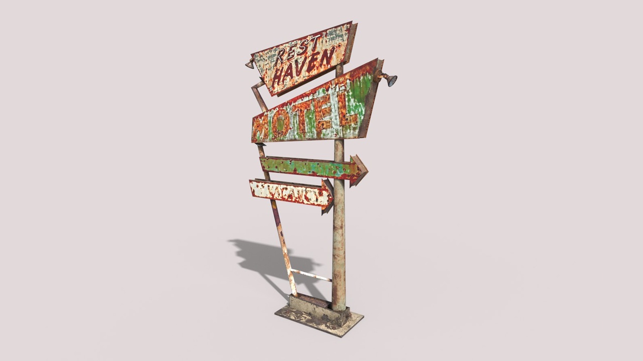 Media 1 for listing Worn Motel Sign