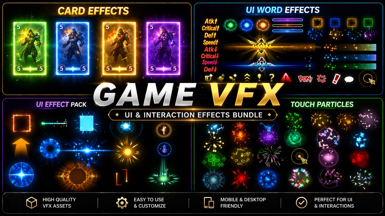 Media 1 for listing Game VFX - UI & Interaction Effects Bundle