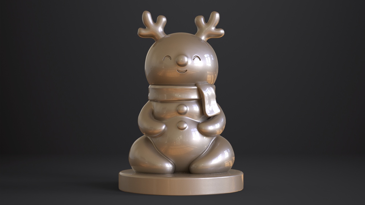Media 1 for listing Snowman reindeer figurine | 3D Print model