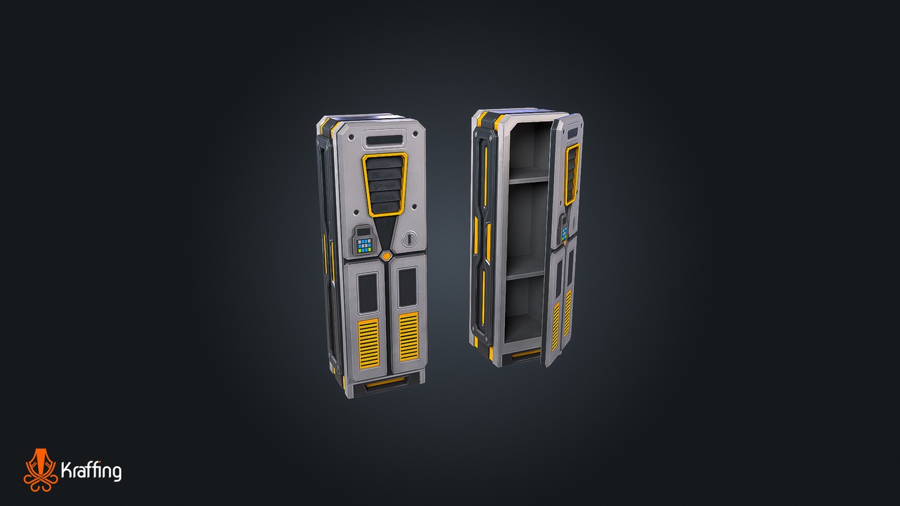Media 1 for listing SCI-FI Locker V1 – Futuristic Storage – Game Ready PBR