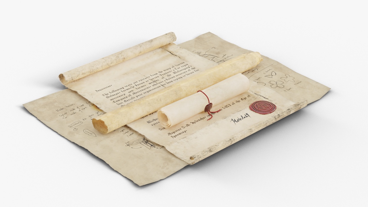 Parchment Letters - Game Asset | PBR | Low-poly | | Fab