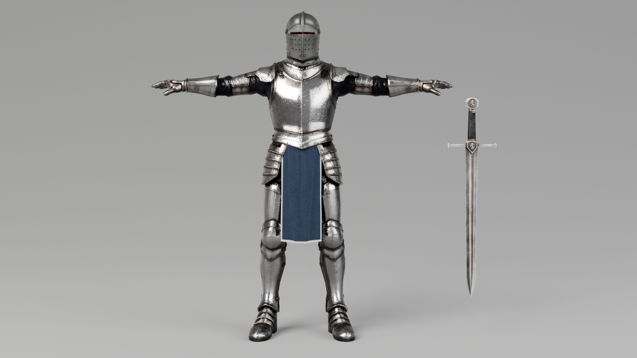 Media 1 for listing Classic Medieval Knight Warrior - Rigged