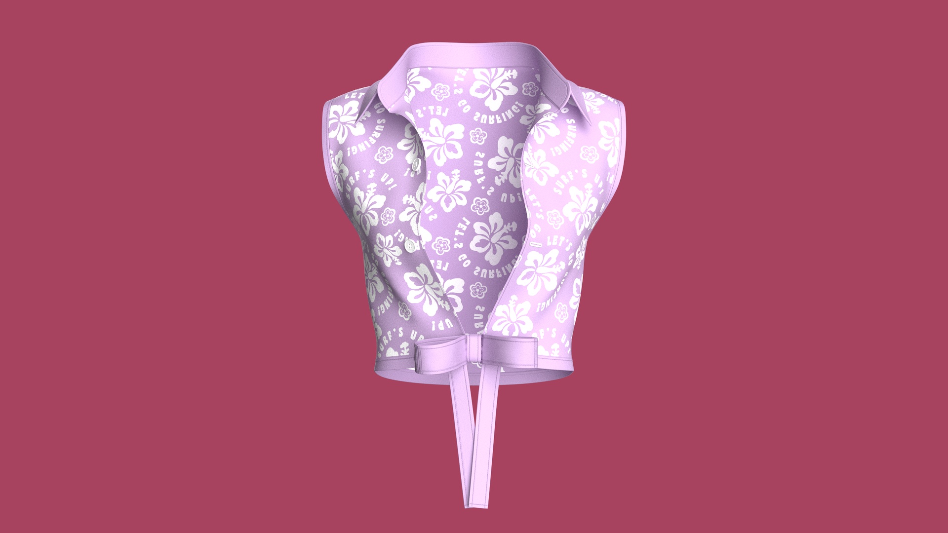 Media 1 for listing Girls Printed Tie - Front Sleeveless Crop Top | High Poly