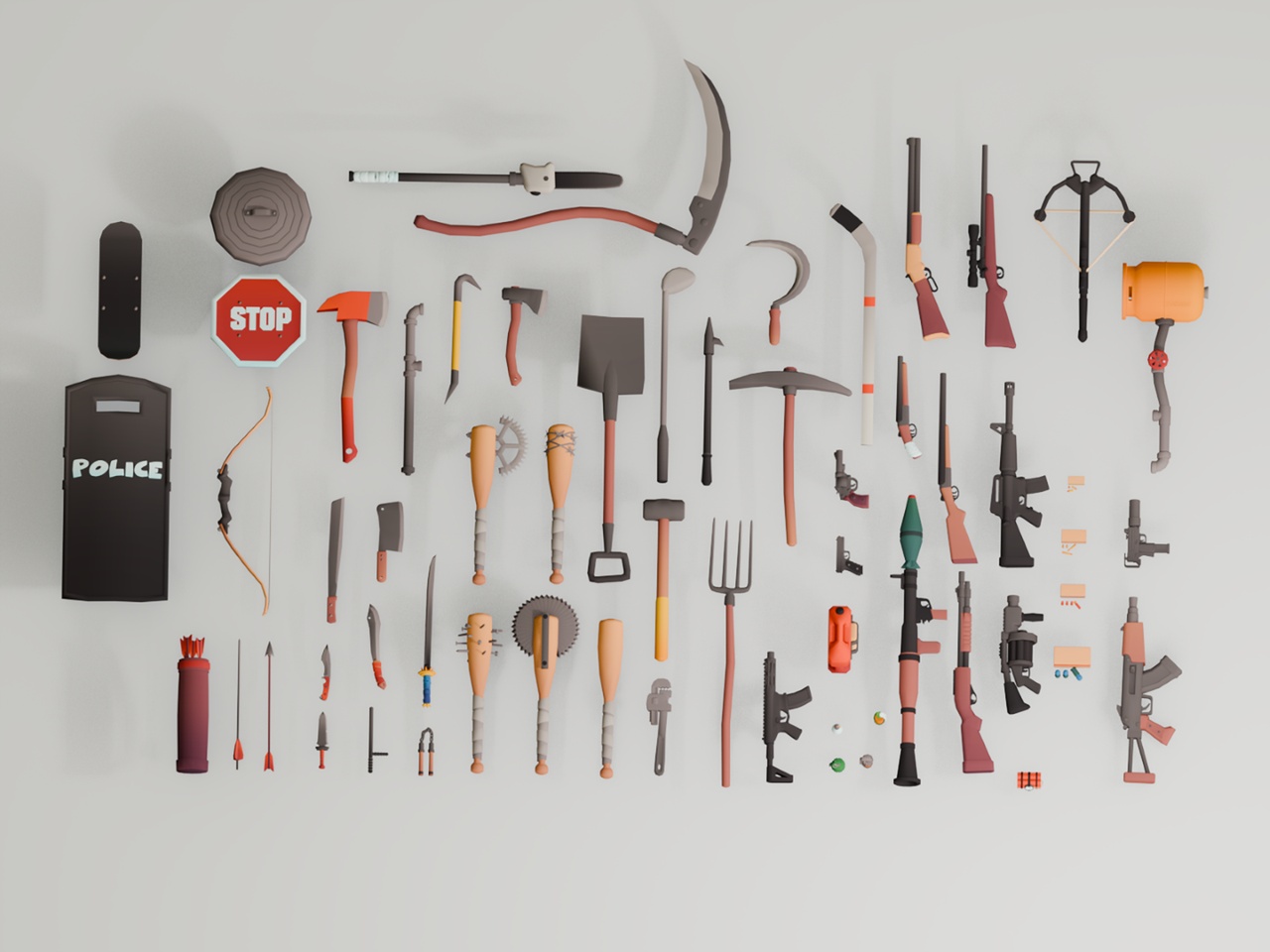 Media 1 for listing Stylized Low Poly Weapons Pack 002