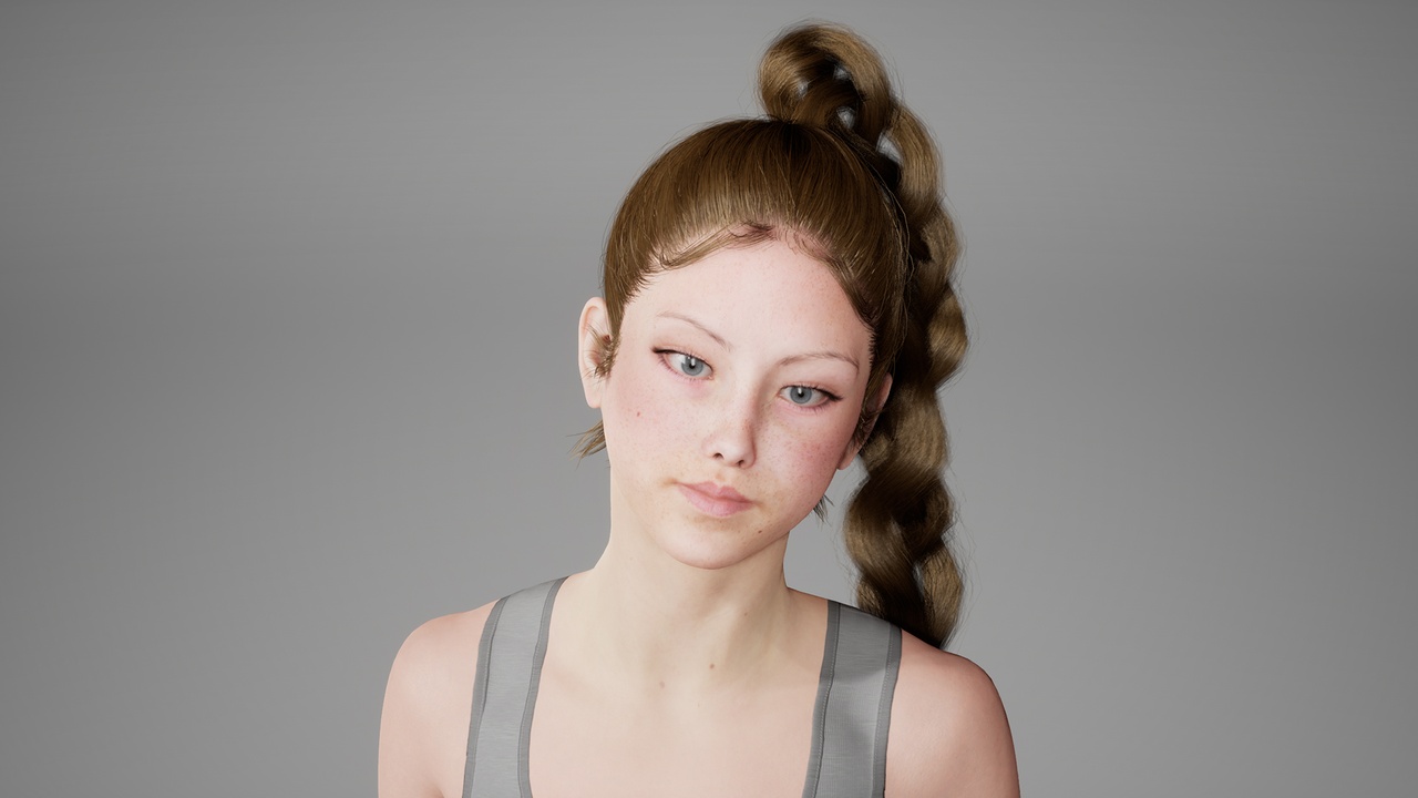 Media 1 for listing MetaHair 242- Groom hair for Metahumans - With low lowpoly version