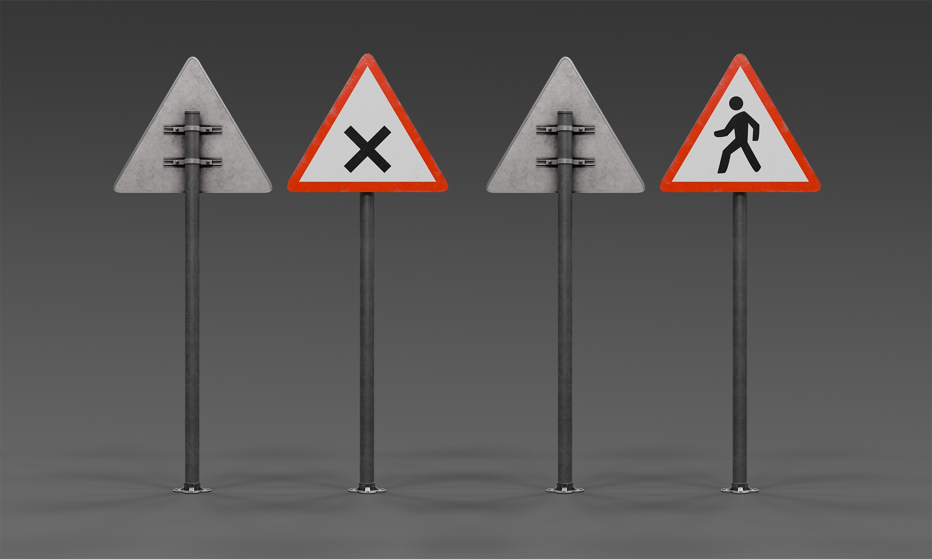 Signs crossroads & pedestrian | Fab