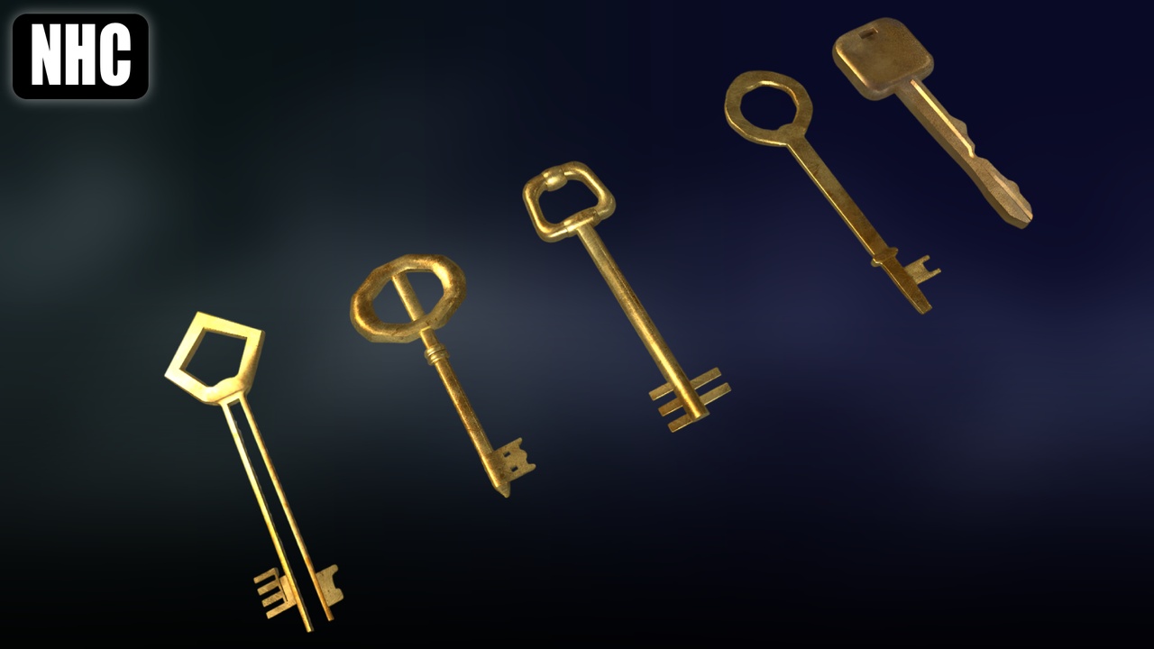 Media 1 for listing NHC - 3D Simple Gold Keys