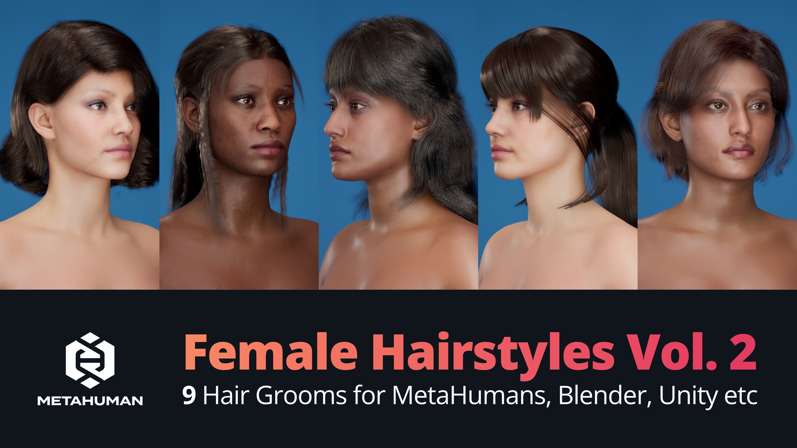 Media 1 for listing MetaHuman Hairstyle Female Grooms – Volume 2 Pack