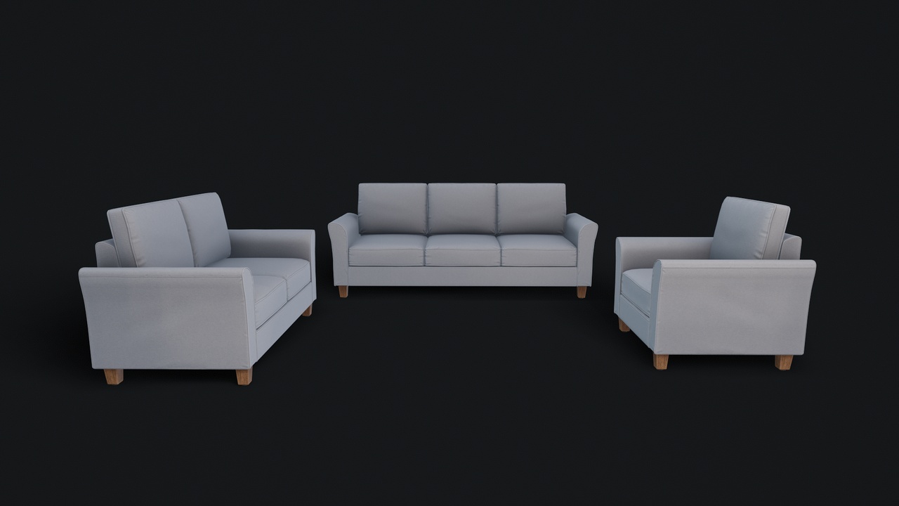 Media 1 for listing VR Optimized Modern Sofa Set 01