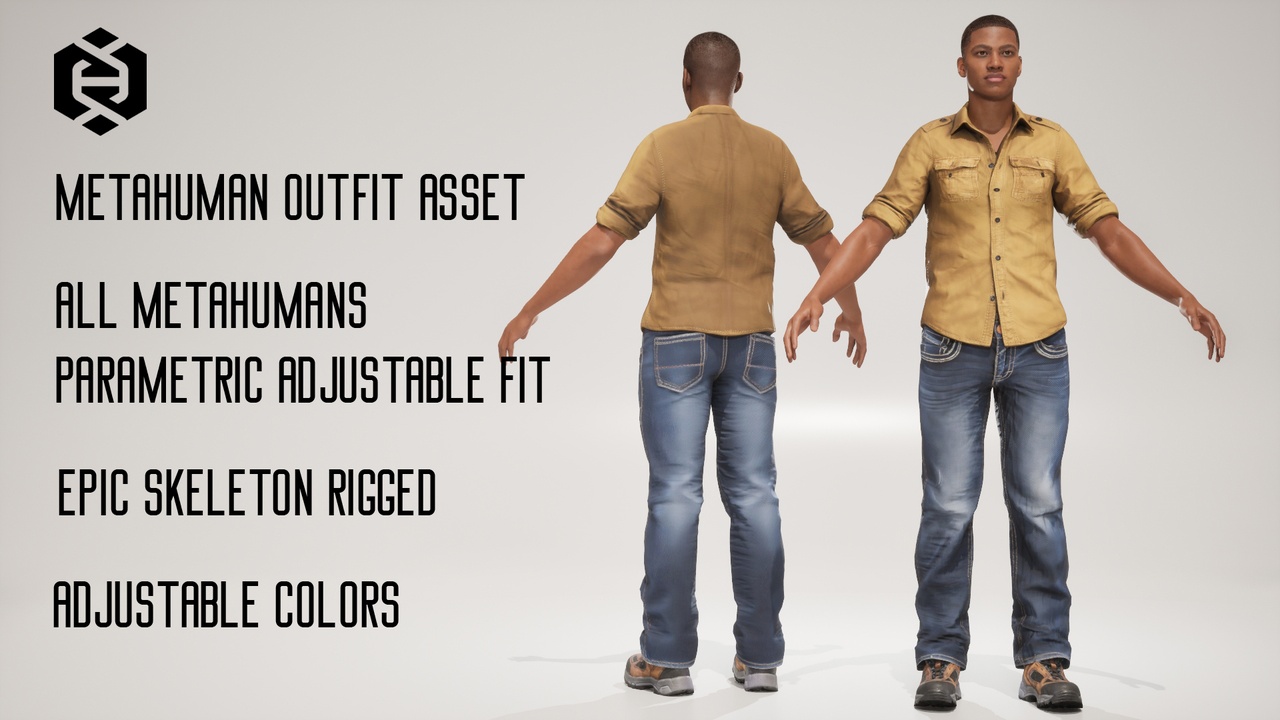 Media 1 for listing Casual Clothing - 13 - Parametric - All MetaHumans - Outfit