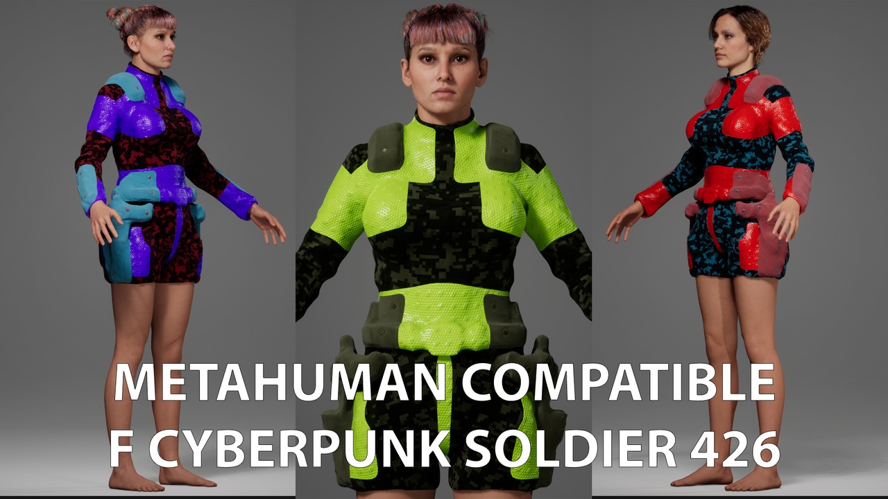 Media 1 for listing MetaHuman Compatible F Cyberpunk Soldier 426