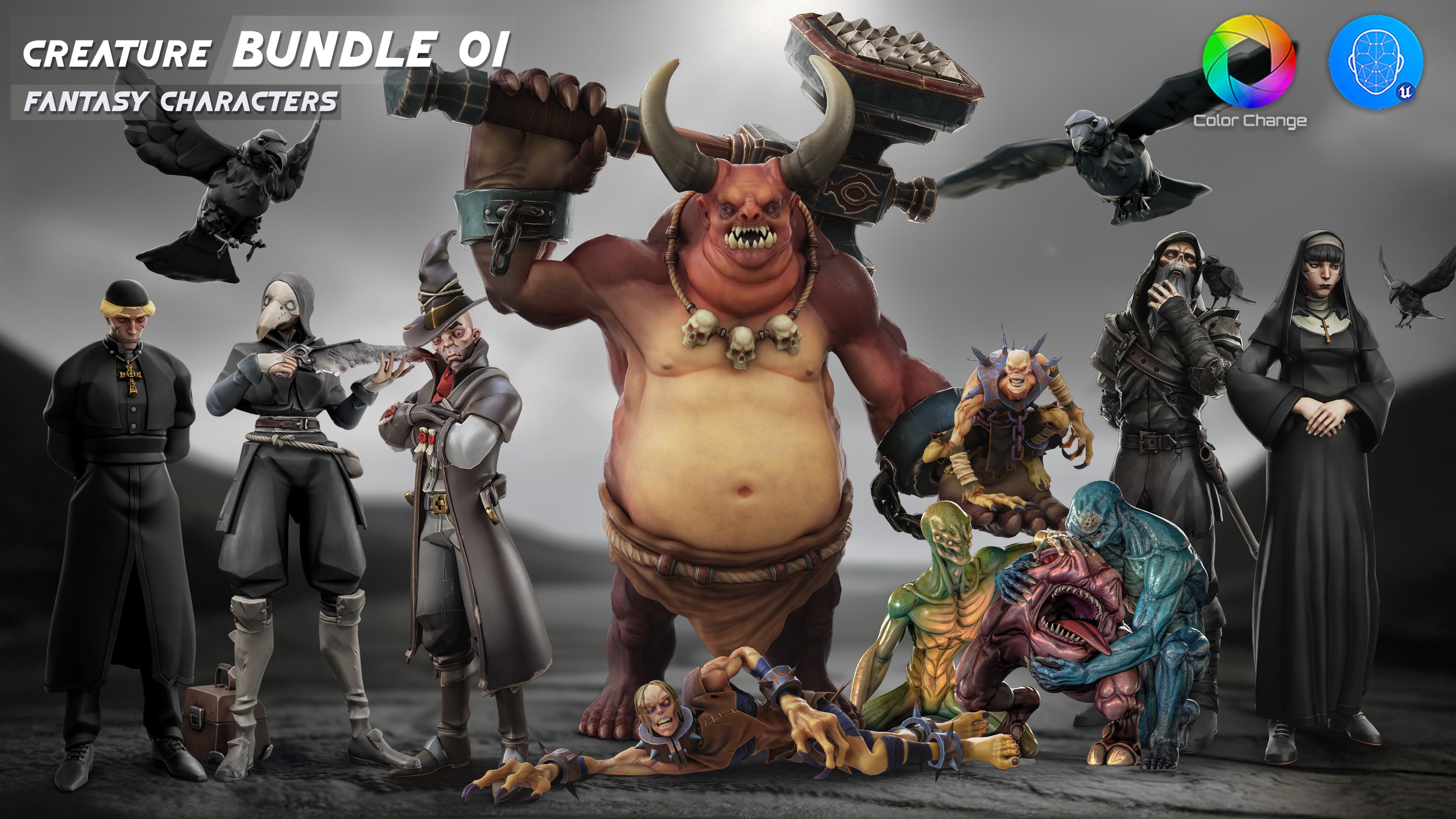 Media 1 for listing 12 in 1 Mega Bundle - Stylized Fantasy Creature - Part 2