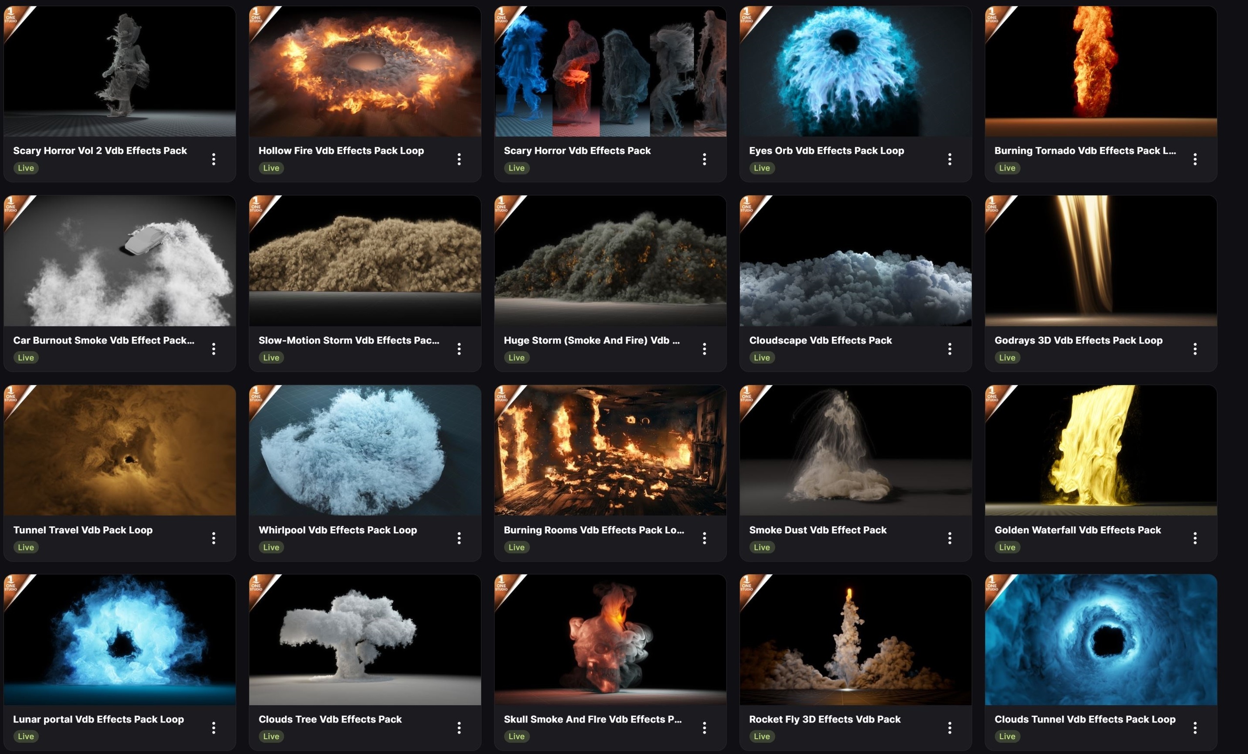 Media 1 for listing Ultimate VDB Effects Bundle – 200 VDB Effects Volume 2