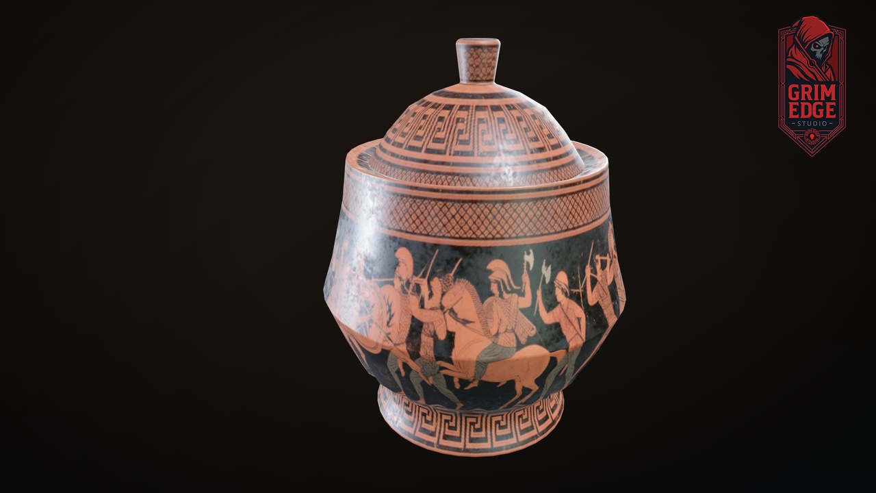 Media 1 for listing Medieval Decorative Lidded Jar