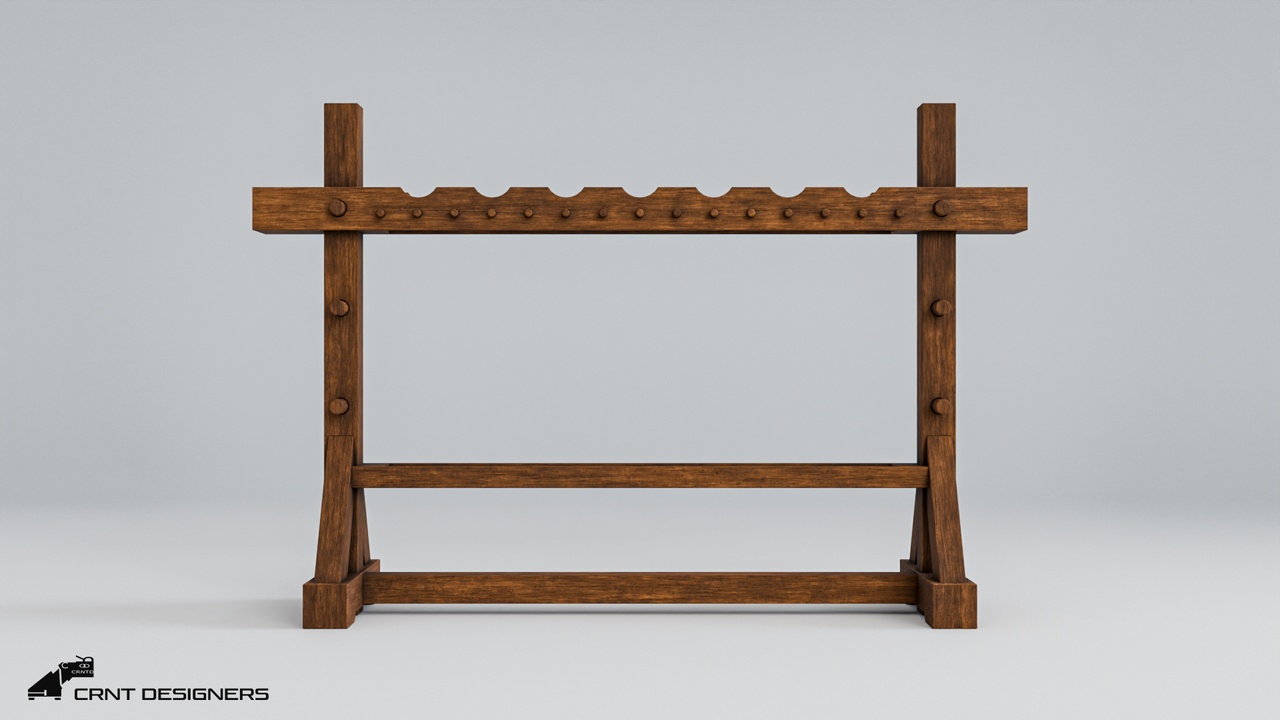 Medieval Stock Rack Medieval Weapon Rack Lowpoly 3D model | Fab