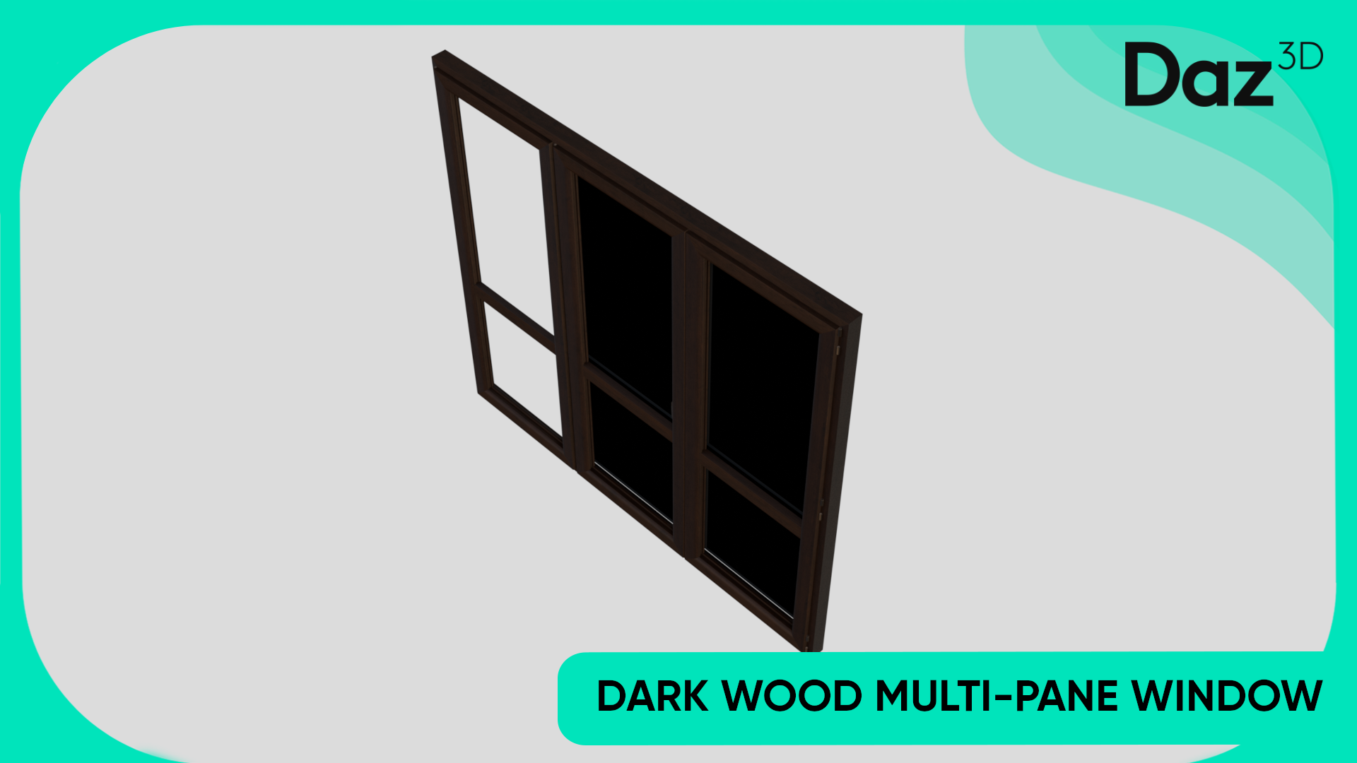 Dark Wood Multi-Pane Window | Fab