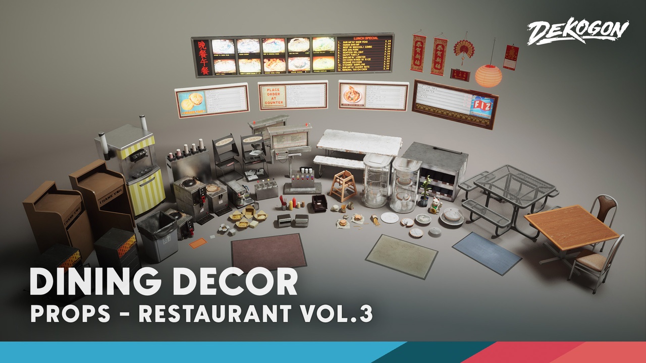 Media 1 for listing Restaurant VOL.3 - Dining Decor (Nanite and Low Poly)
