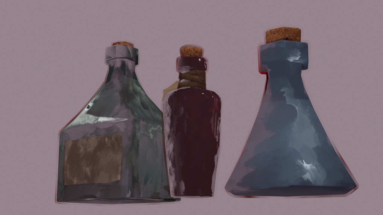 الوسائط 1 للقائمة Stylized potion bottles