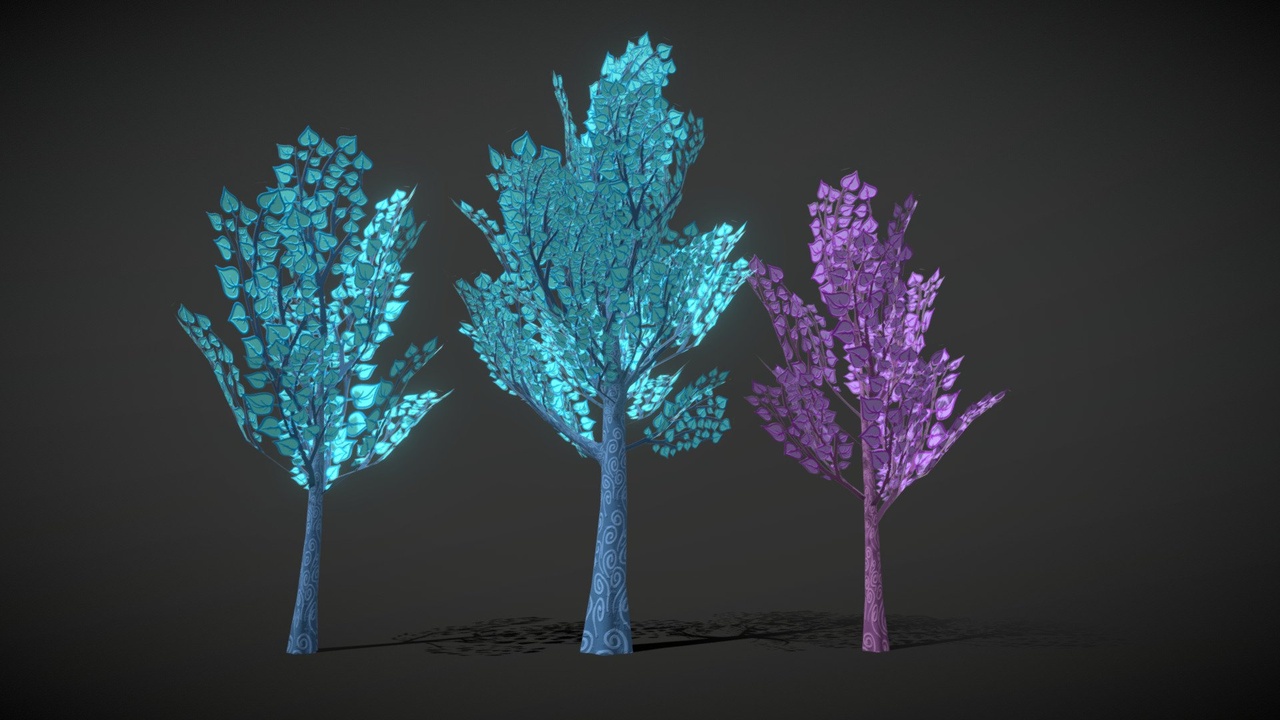 Media 1 for listing Fantasy Stylized Magic Tree Game Ready Asset