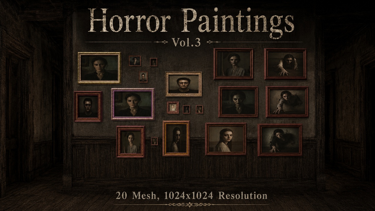 Media 1 for listing Horror Paintings Pack - Wall Art Decor - Vol.3