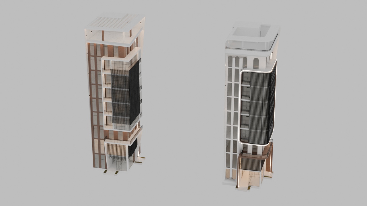 Media 1 for listing Modern G+8 High-Rise Commercial Building - Contemporary Urban Mixed-Use Complex