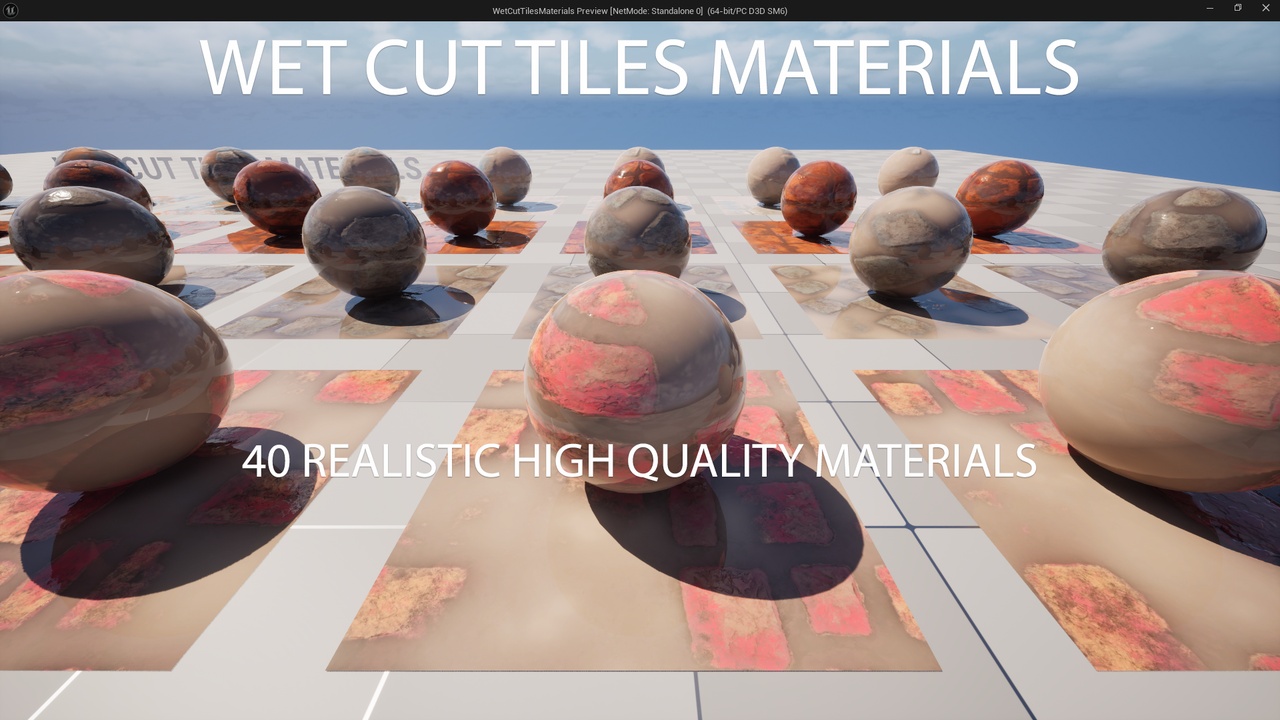 出品Wet Cut Tiles Materials | UE | HDRP Unityのメディア1