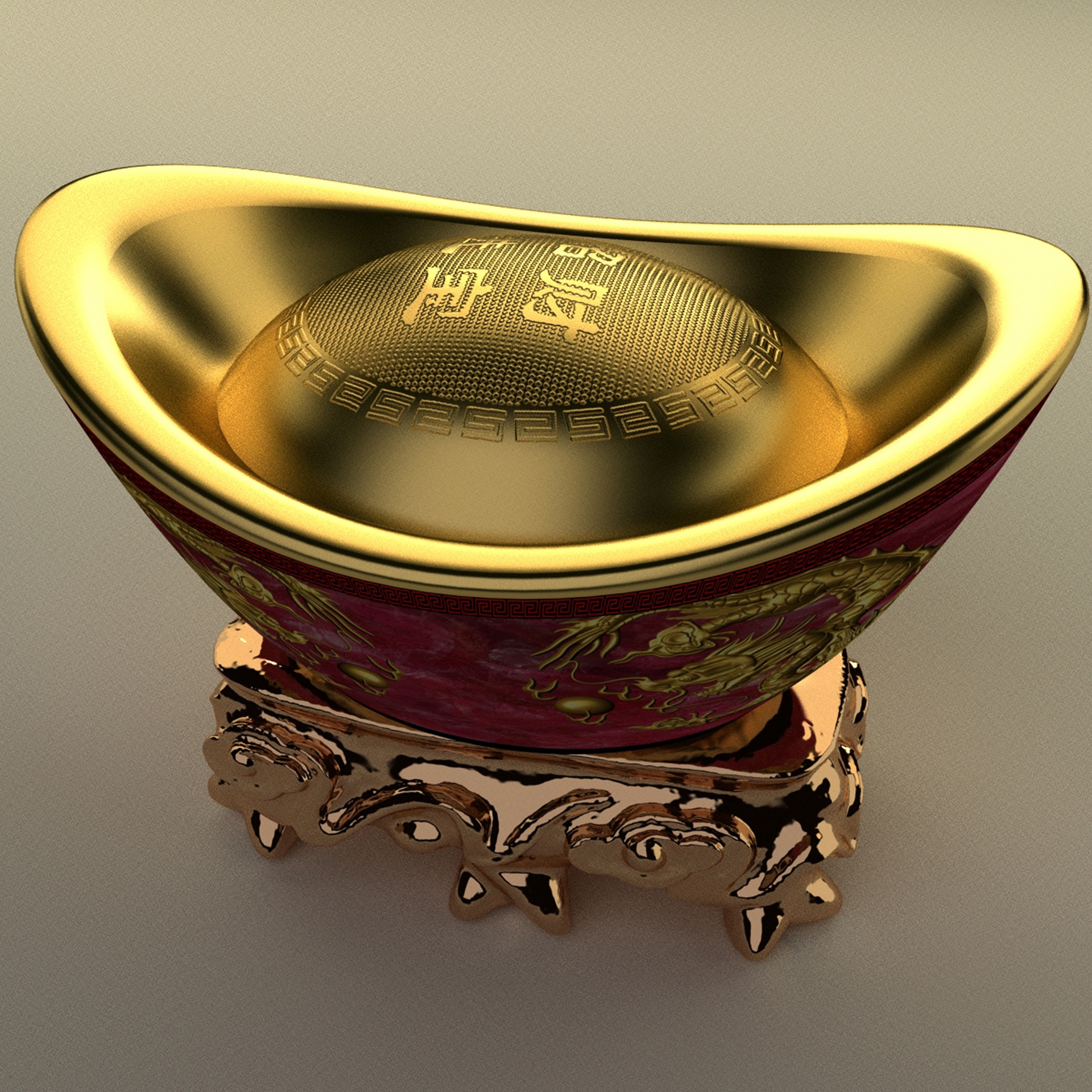 Media 1 for listing Chinese Gold Ingot Figure 3D Model