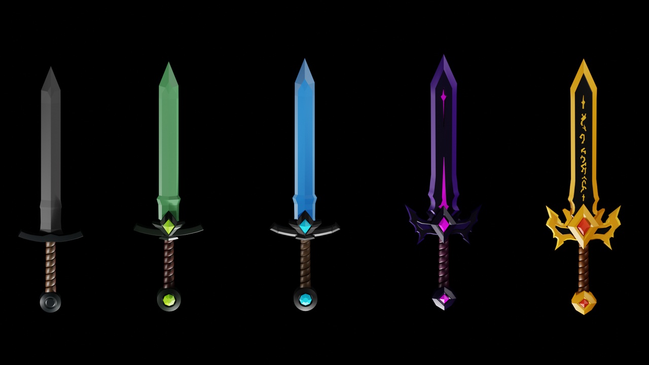 Low Poly Fantasy Sword Pack - 5 Game Ready Swords | Fab