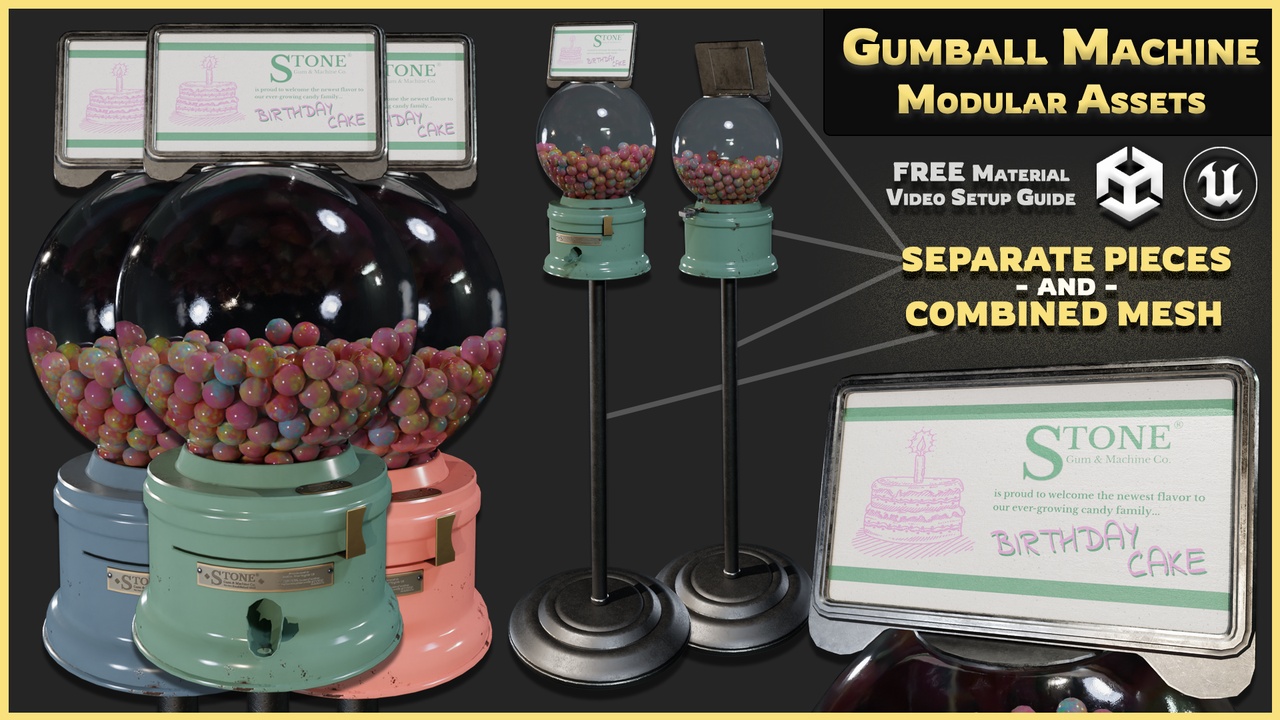 Media 1 for listing Modular Gumball Machine 3D Asset