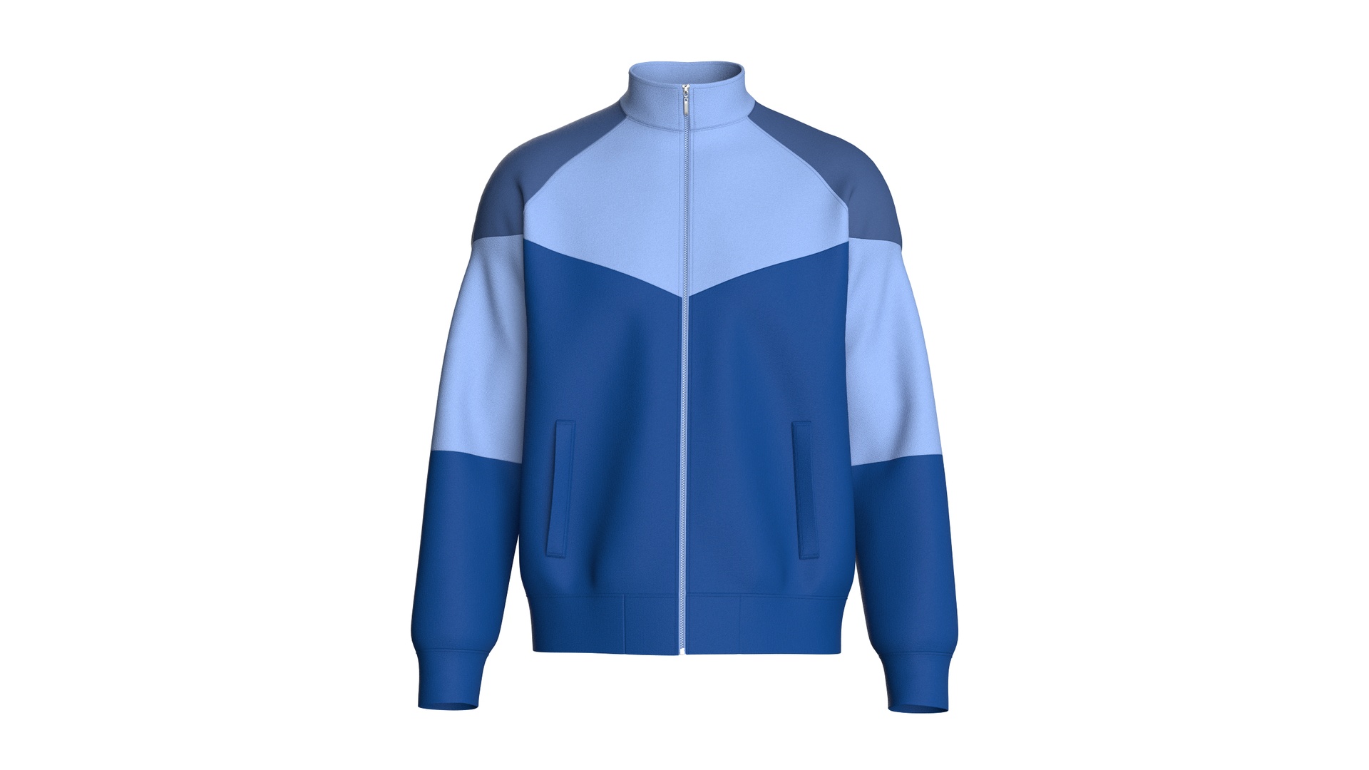Media 1 for listing Men Color - Blocked Chevron Track Jacket | High Poly
