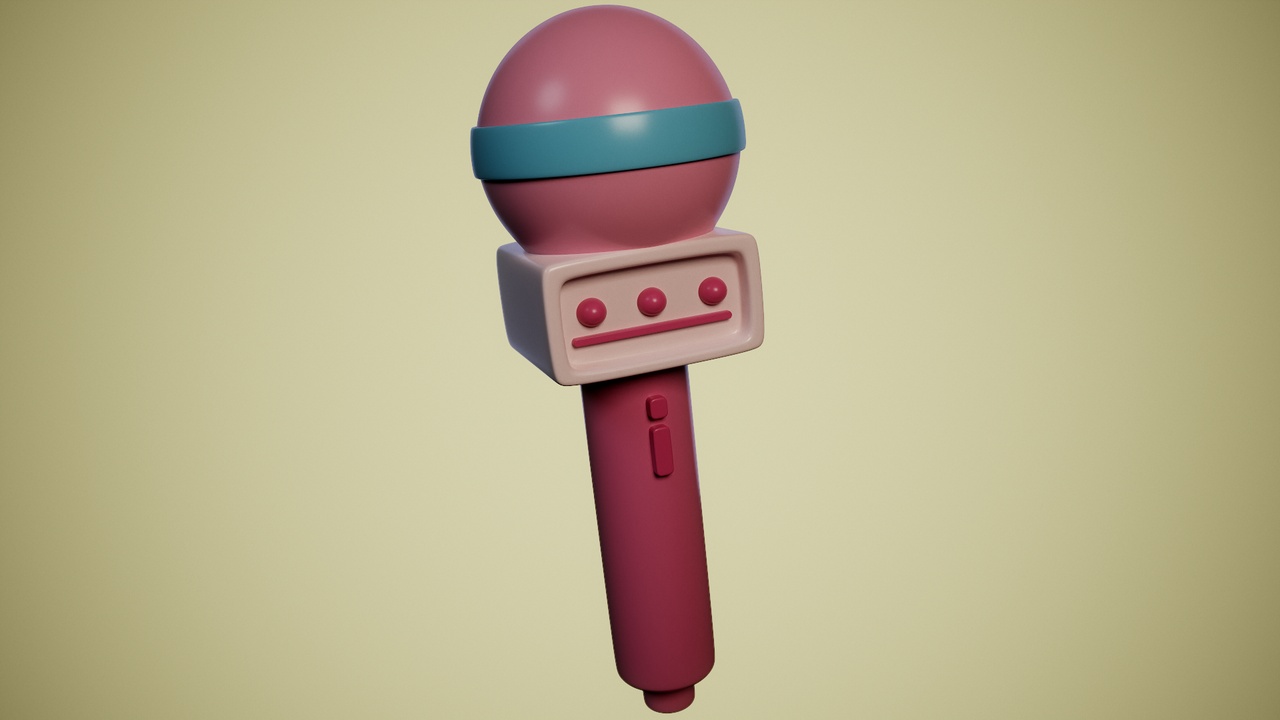 Media 1 for listing Stylized Music Mic – Kids Toy Style 3D Asset