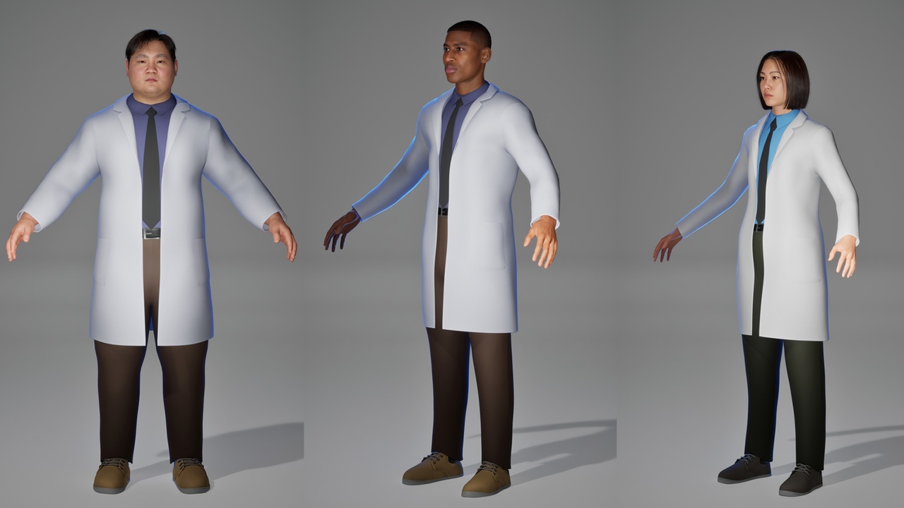 Media 1 for listing Doctor Lab Coat – Resizable Parametric Outfit for MetaHuman