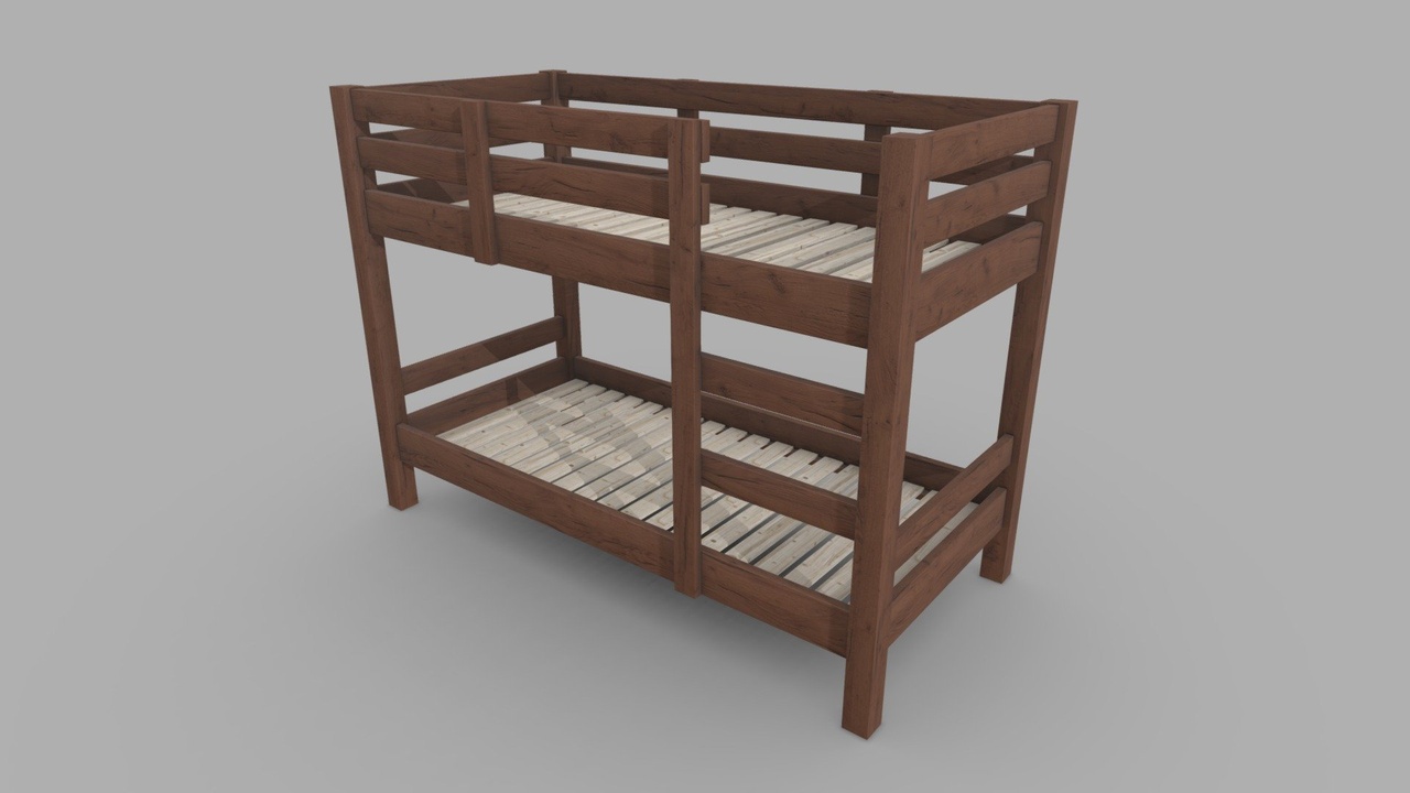 Media 1 for listing Bunk Bed Frame 1-2 - Walnut Wood