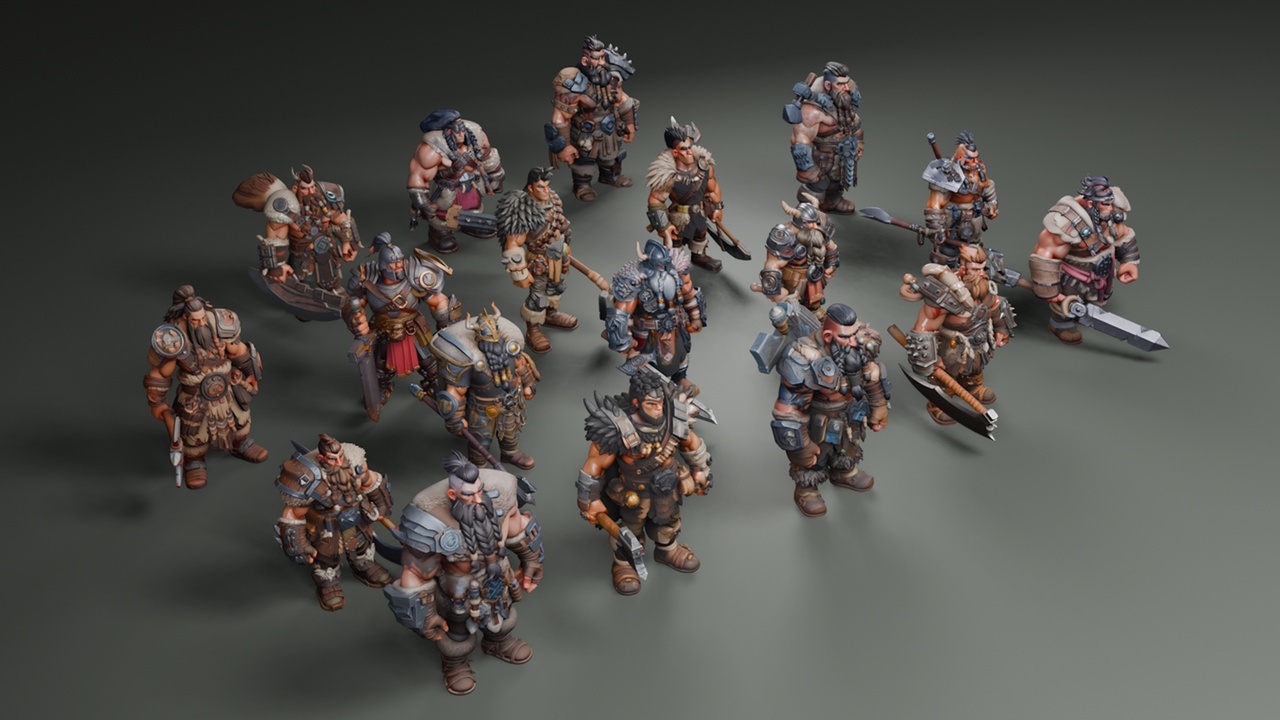 Media 1 for listing Stylized Barbarians (LowPoly)⚔️