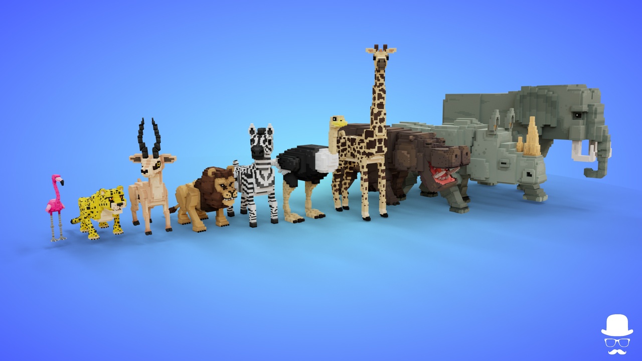 Media 1 for listing Voxel African Animals Pack