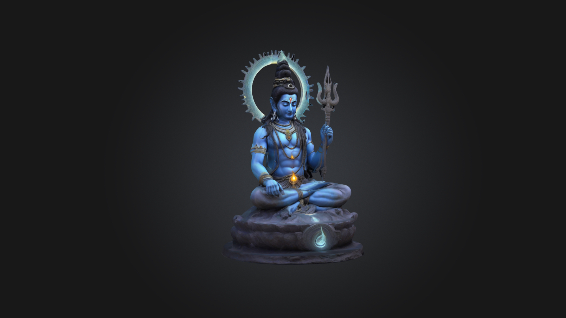 Divine Shiva 3D Model - Meditative Pose with Trident for Art ...