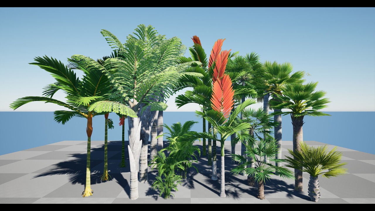 Media 1 for listing AB3D Plants Volume 6 Palms for unreal engine 3D model set of 24